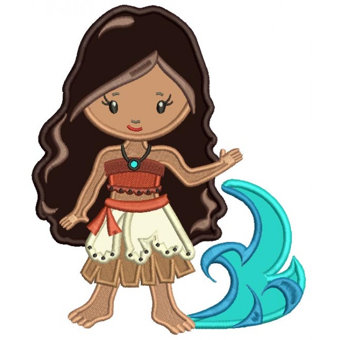 Princess Of The Sea Looks Like Moana Applique Machine Embroidery Design ...