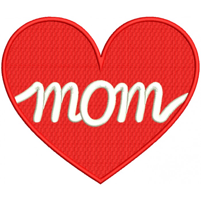 Mom Heart Mothers Day Filled Machine Embroidery Design Digitized Patterny