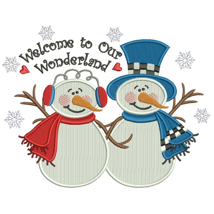 Welcome to Our Wonderland Snowman With Snowflakes Christmas Filled ...