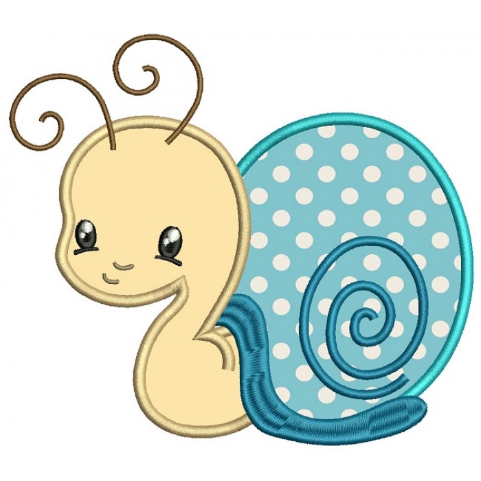 Cute Little Snail Applique Machine Embroidery Design Digitized Pattern