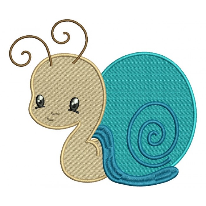 Cute Little Snail Filled Machine Embroidery Design Digitized Pattern