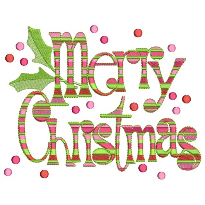 Merry Christmas Filled Machine Embroidery Design Digitized Pattern