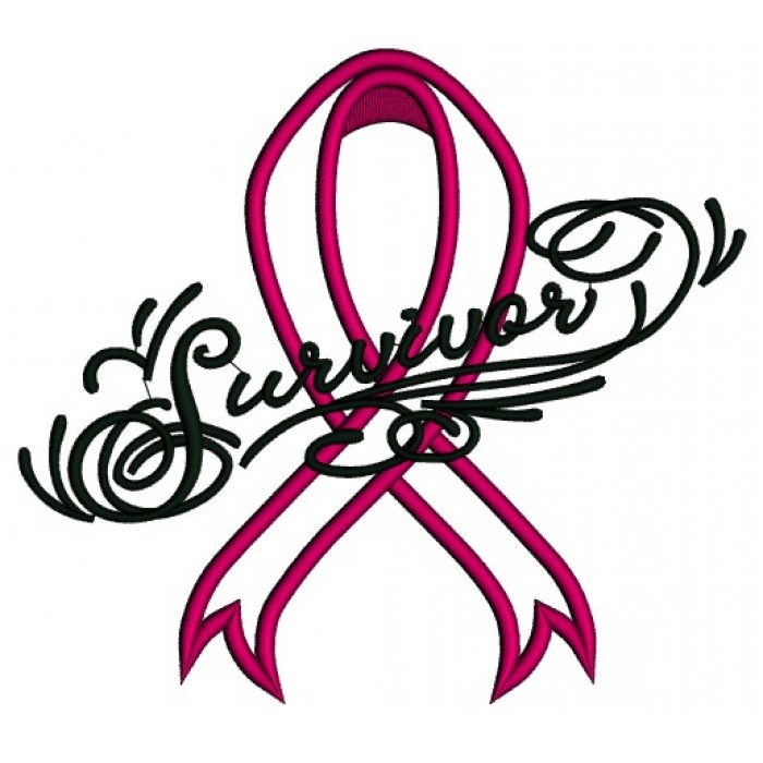 Breast Cancer Survivor Ribbon Applique Machine Embroidery Design ...