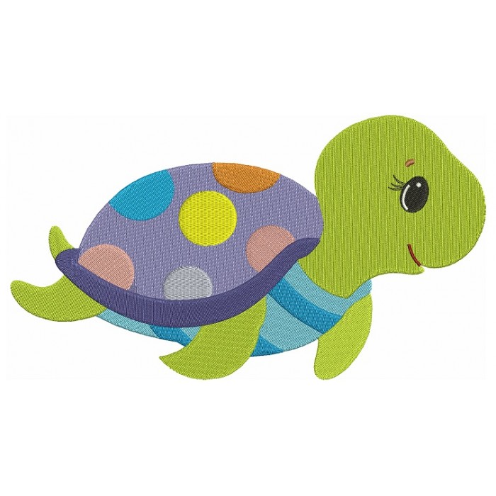 Cute Baby Turtle Filled Machine Embroidery Digitized Design Pattern