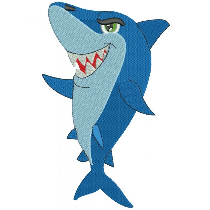 Shark Filled Machine Embroidery Digitized Design Pattern