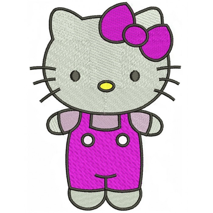 Hello Kitty Filled Machine Embroidery Digitized Design Pattern