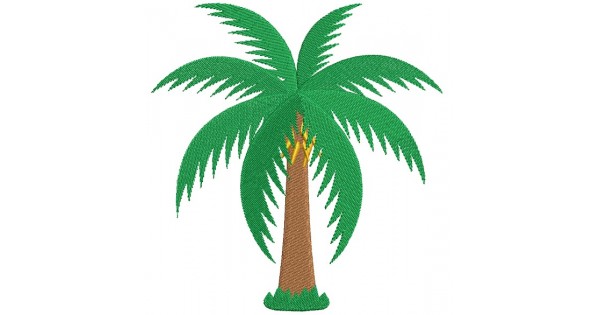 Palm Tree Filled Tropical Machine Embroidery Design Digitized Pattern